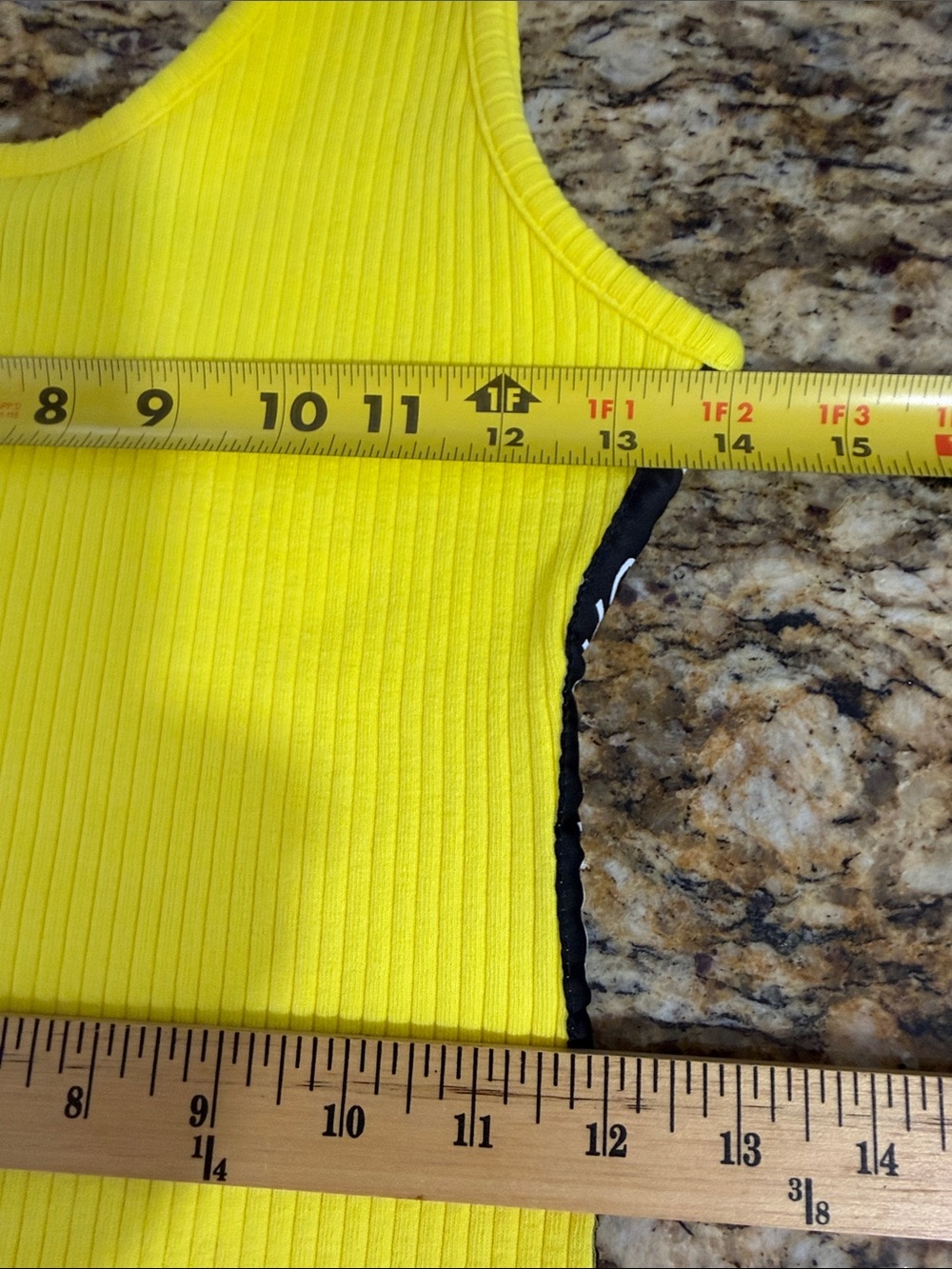 Calvin Klein Jeans Ribbed Neon Yellow Logo Side Tank Bodycon Dress S - Picture 6 of 8